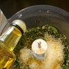 basil pesto with garlic infused canola oil