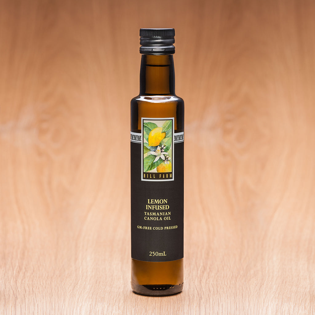 250g bottle of Lemon-infused Cold Pressed Canola Oil