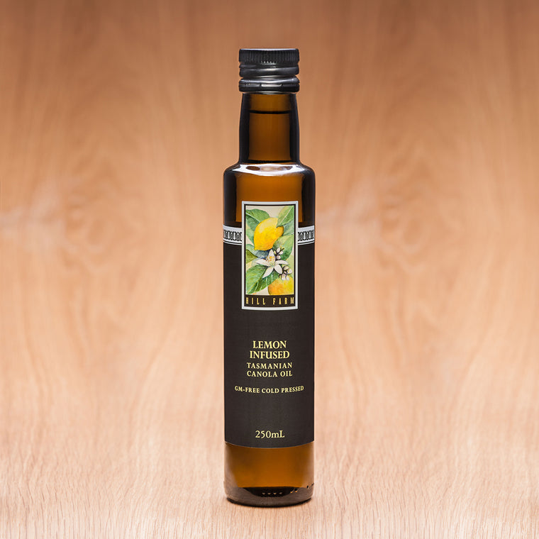 250g bottle of Lemon-infused Cold Pressed Canola Oil
