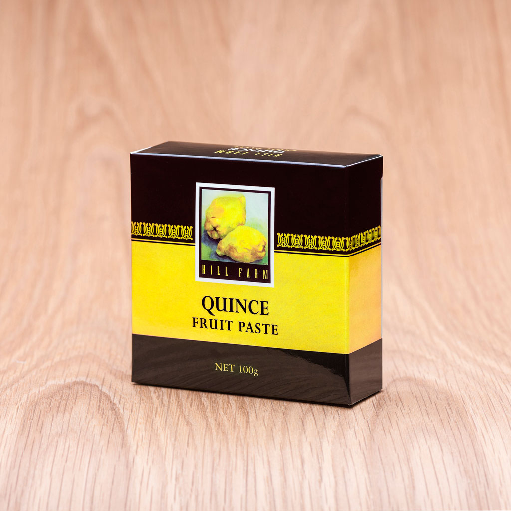 3 quarter view of 100 gram box of Quince  Fruit Paste