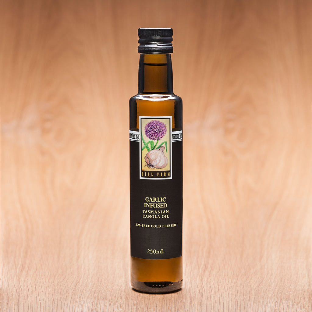 250g bottle of Garlic-infused Cold Pressed Canola Oil