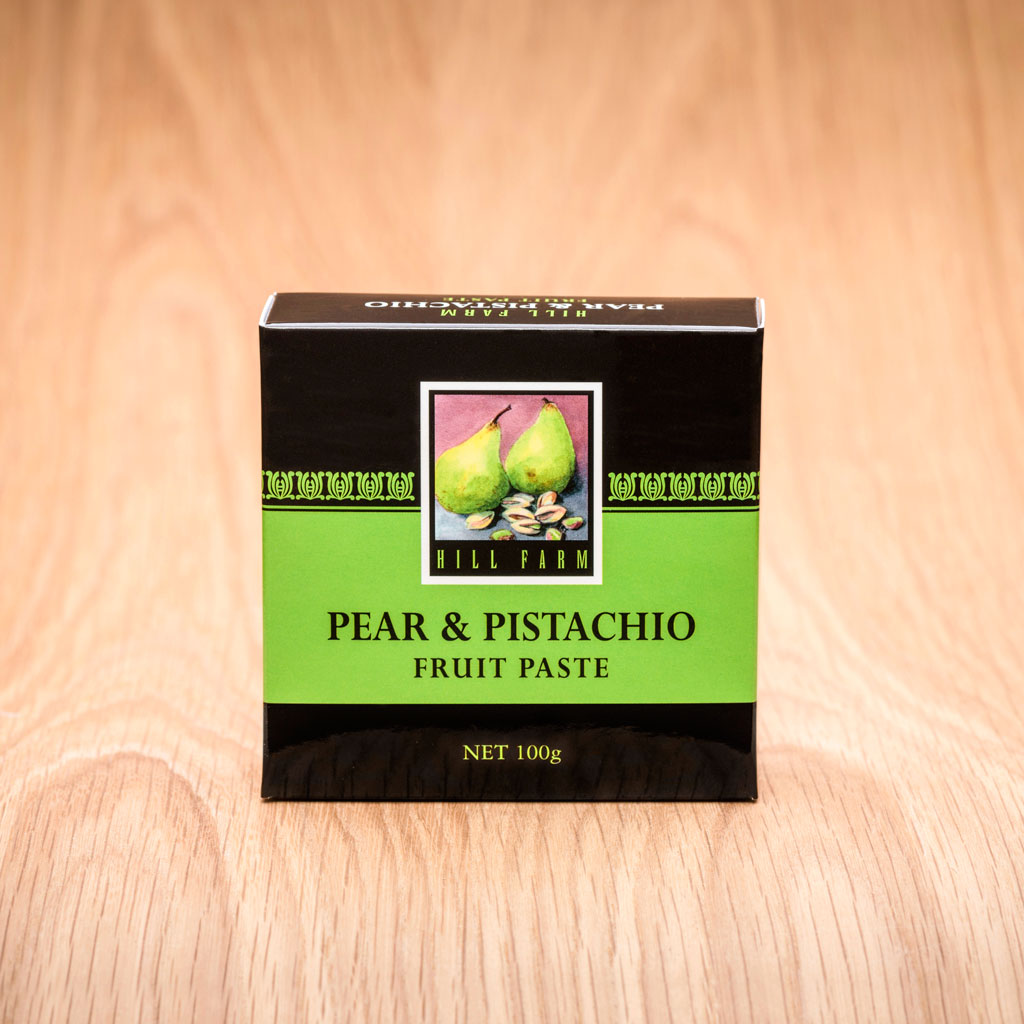 100 gram box of Pear and Pistachio Fruit Paste